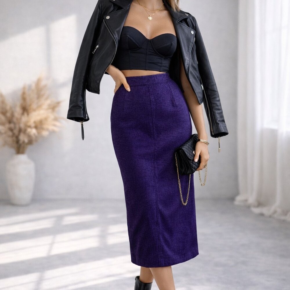 Vintage 80s Bermans Leather Skirt